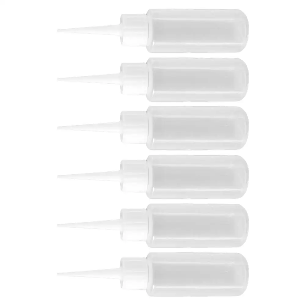 

6 Pcs Dispensing Bottle 50ml Pointed Mouth Bottles Multipurpose Squeeze Liquid Refillable Empty Beauty Seam Plastic Travel
