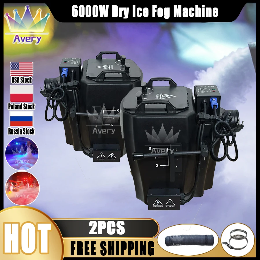 0 Tax 2Pcs 6000W Dry Ice Machine Low Lying fog Smoke Machine 6000W Dry Ice Fog Machine For Wedding Stage Party Events DJ Show