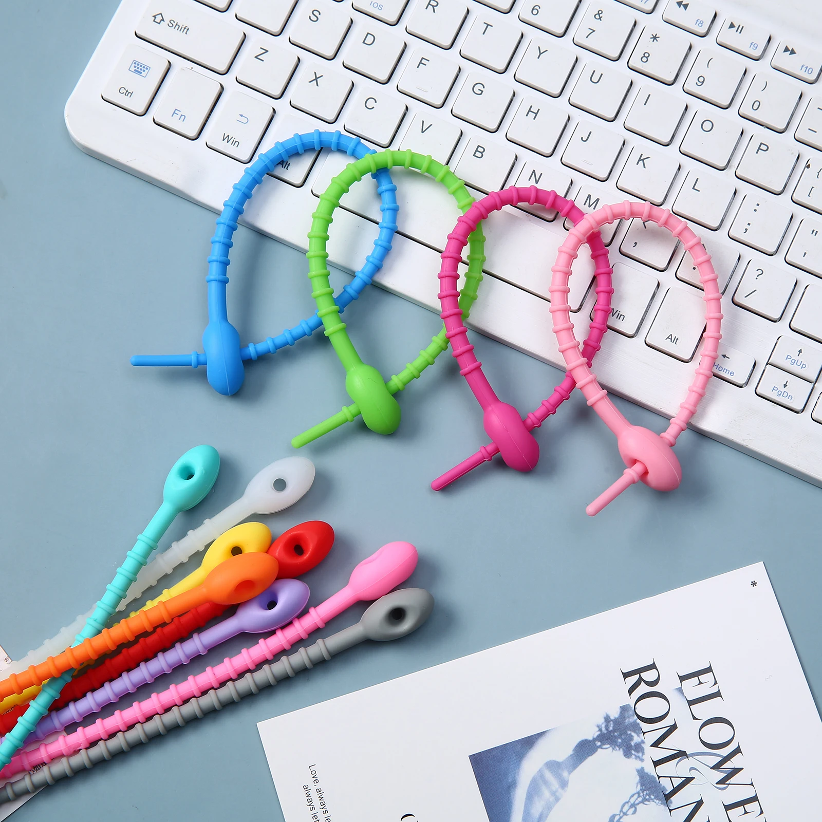 KeyChain Tag Rope Silicone Rubber Loop, DIY Key Holder