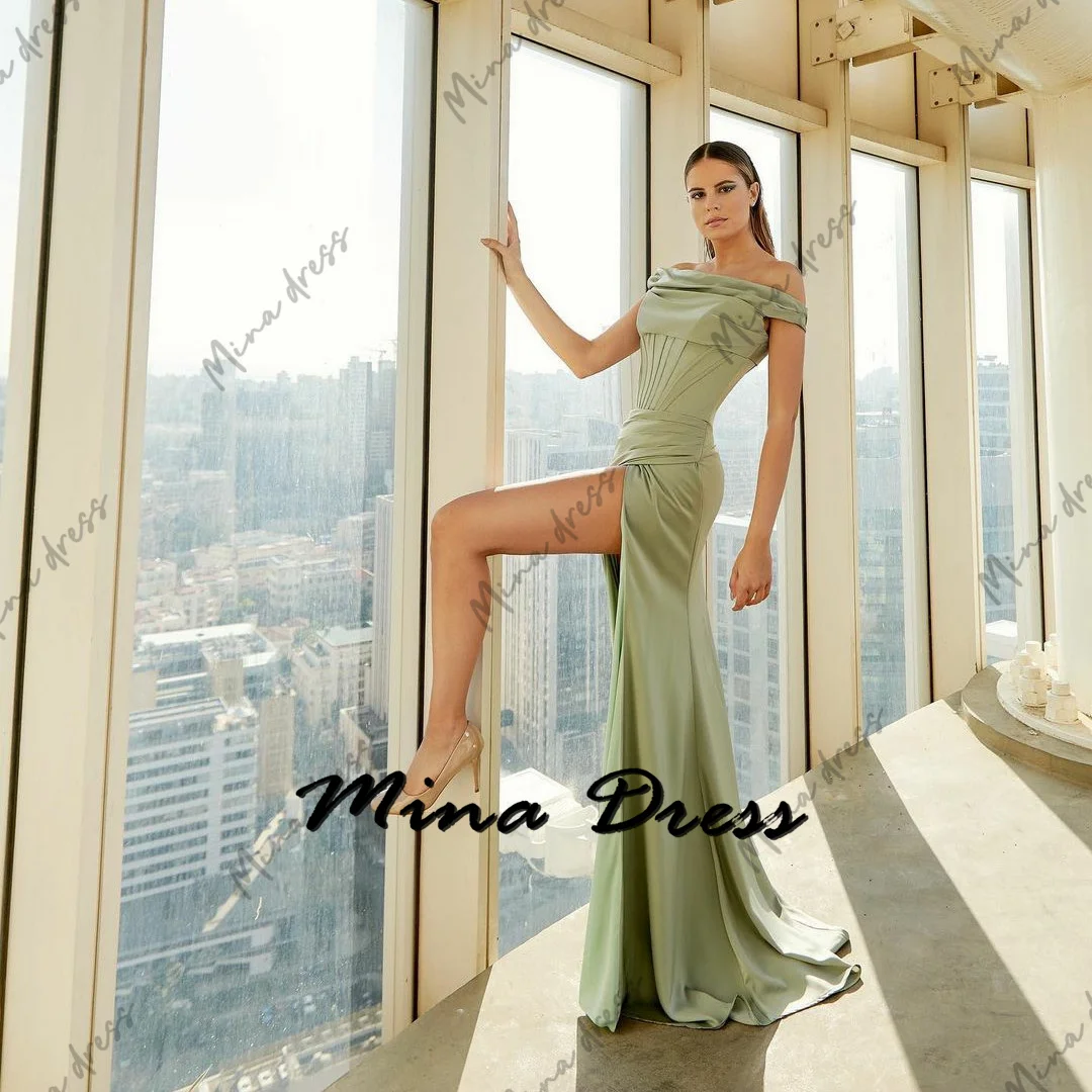 

Mina Customized Is Easy to Drive Ball Gowns Backless Elegant Evening Dresses 2024 Luxury Dropped Shoulders Wedding Dress Prom