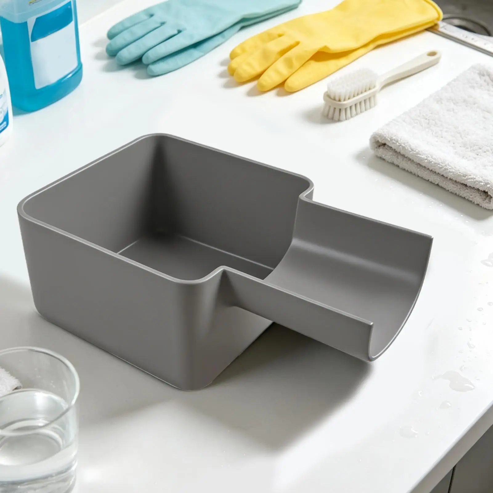Washing Machine Drain Pan Reusable Water Catcher Tray Laundry Floor Spill Protector Tool for Front Load Washer Filter Cleaning
