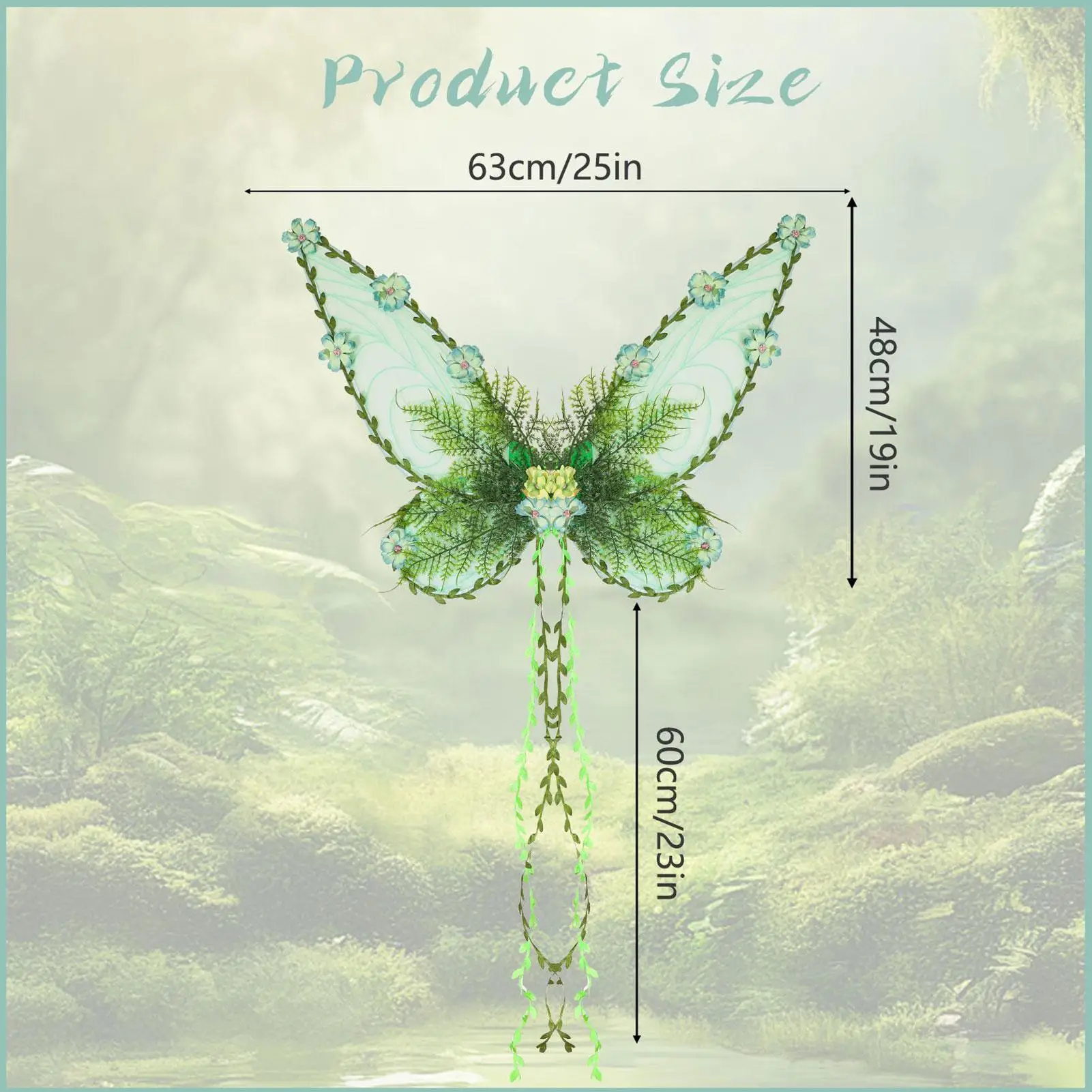 Fairy Wings Adult Women Fairy Costume With Vines Women's Costume For Pride Festival Cosplay Party Holiday Garden Makeup - Image 6