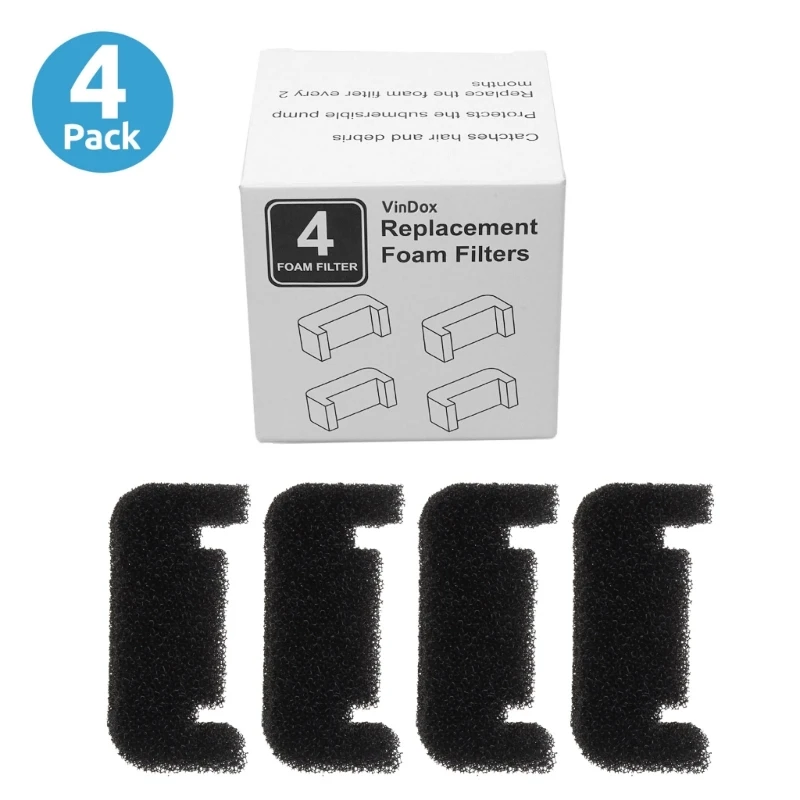 4pcs Pet Water Fountain Pre Filter Foam Replacement Sponges for Cat Fountain