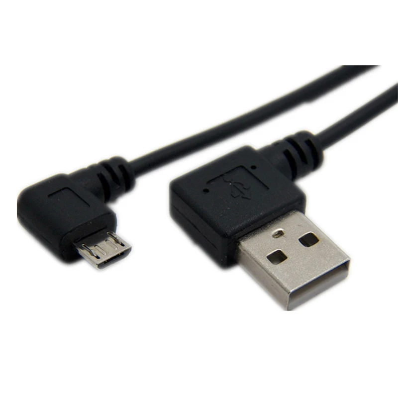 Micro Usb Male 90 Degree Right Angled To Usb Male Left / Right Angled Spring Retractable Stretch Cable Sync Data Charge 1m