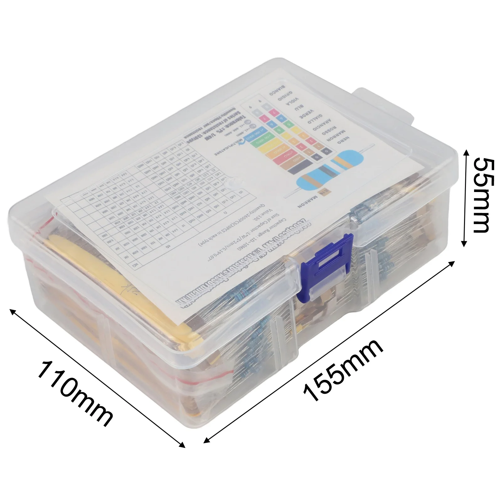2600PCS 1/8W Metal Film Resistor Pack Commonly Used 130 Specification Resistance Metal Film Resistor Combination