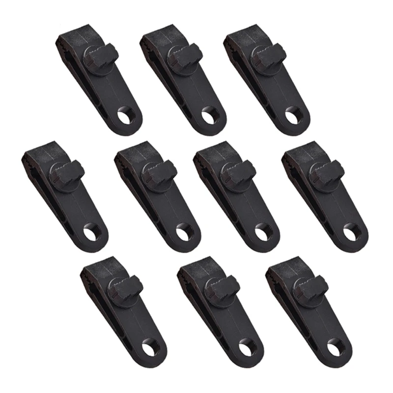 Y1UB 10Pcs Thumb Screw Tent Clip Lock Grip Clamps Tent Fasteners Holder Durable Tarp Clips for Camping, Awnings, Car Cover