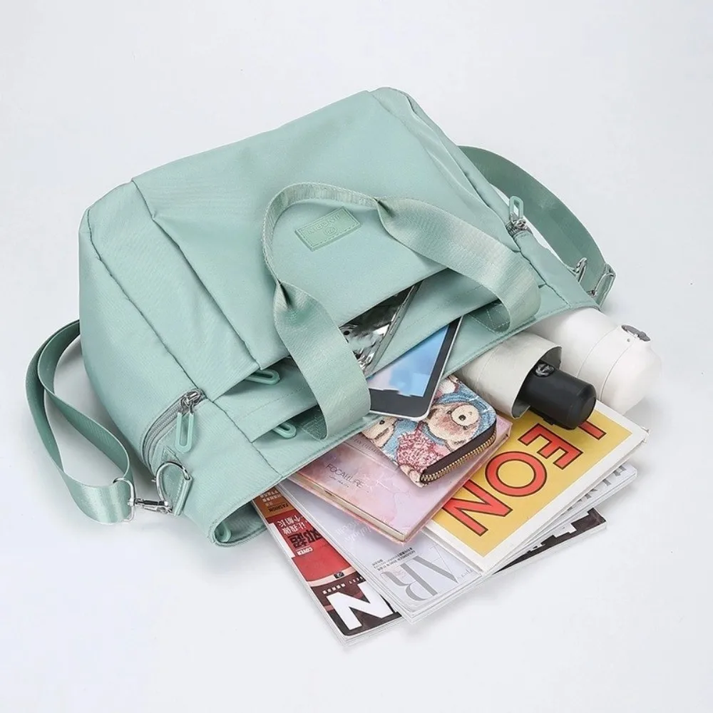 Borsa tote quadrata per pendolarismo Borsa per la spesa in tessuto Oxford di grande capacità Borsa a tracolla in nylon con texture morbida stile coreano da viaggio