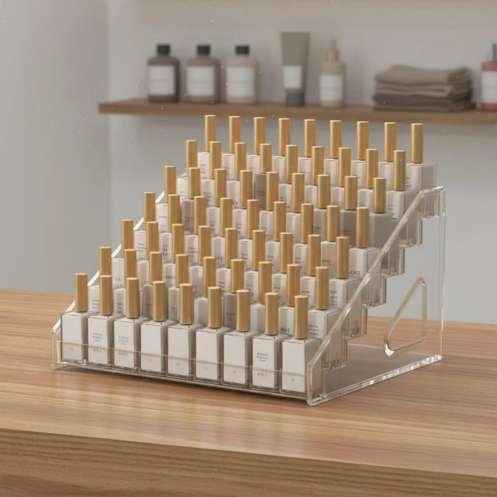 Nail Polish Rack Transparent Lipstick Holder Multi-Tier for Dressing Table