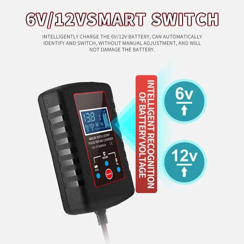 6V 12V  battery charger Universal 6V 12V lead acid battery charger Automatic smart pulse Repair Maintenance-free battery charger