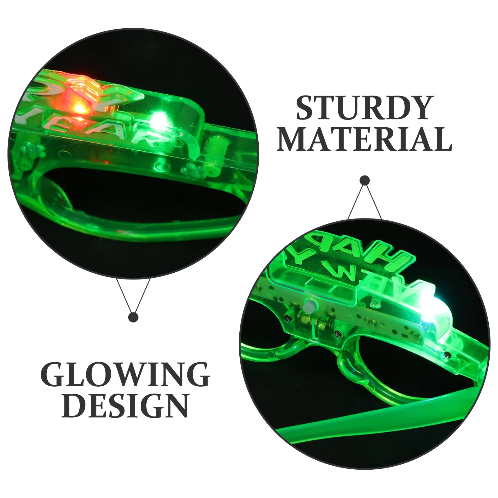 

Happy New Year Light Up Glasses Luminous Funny Eyewear Glowing LED Sunglasses Flashing Party Favors Costume Prop (Random Color)