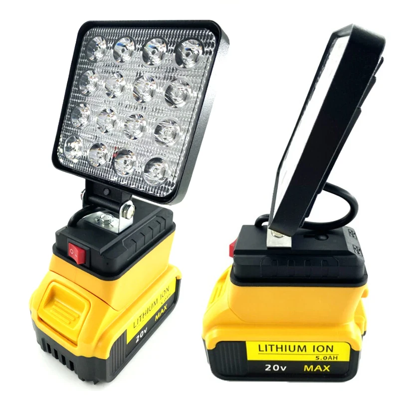 For Dewalt Tool Lamp LED Work Light Portable Flashlight Outdoor Spotlight for DEWALT 14.4V-20V Li-ion Battery DCB182 DCB200