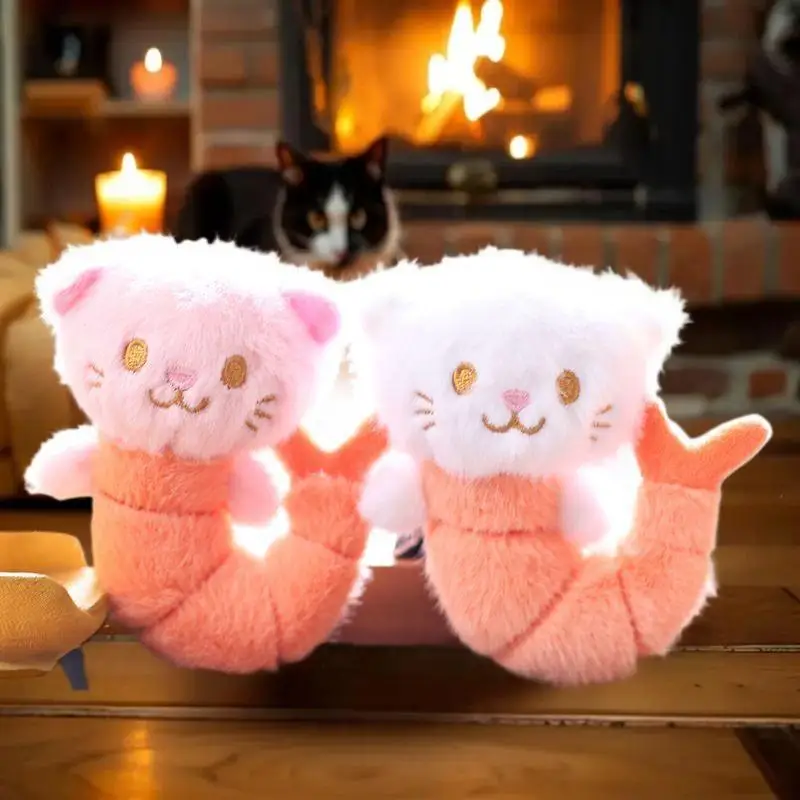 

Cute Creative Small Shrimp KT Cat Doll Pendant Keychain Backpack Hanging Ornament Decorative