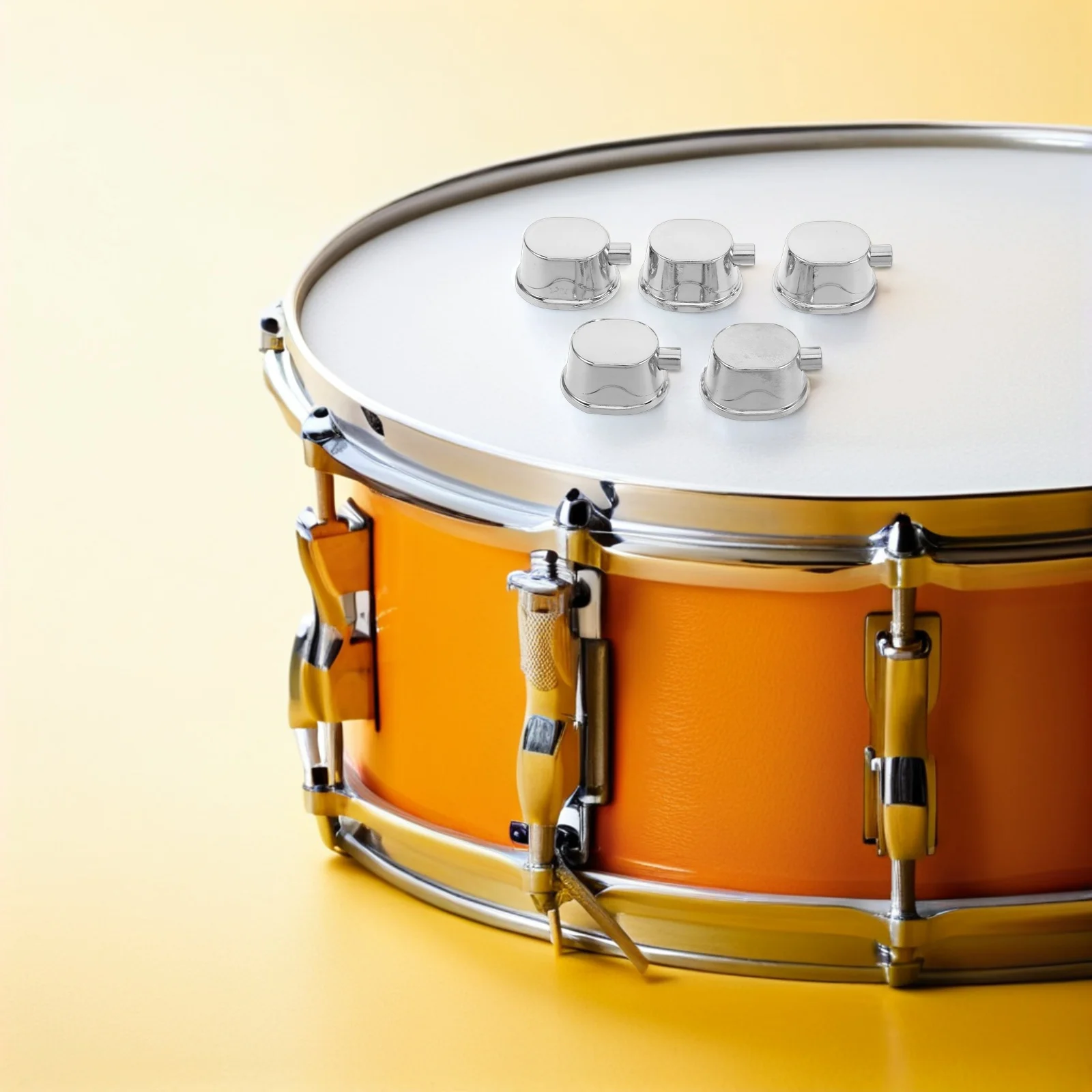 

5pcs Lugs Replacement Single End Metal Design Universal Snare Drum Compatibility Stable Tension Distribution Drums Accessories