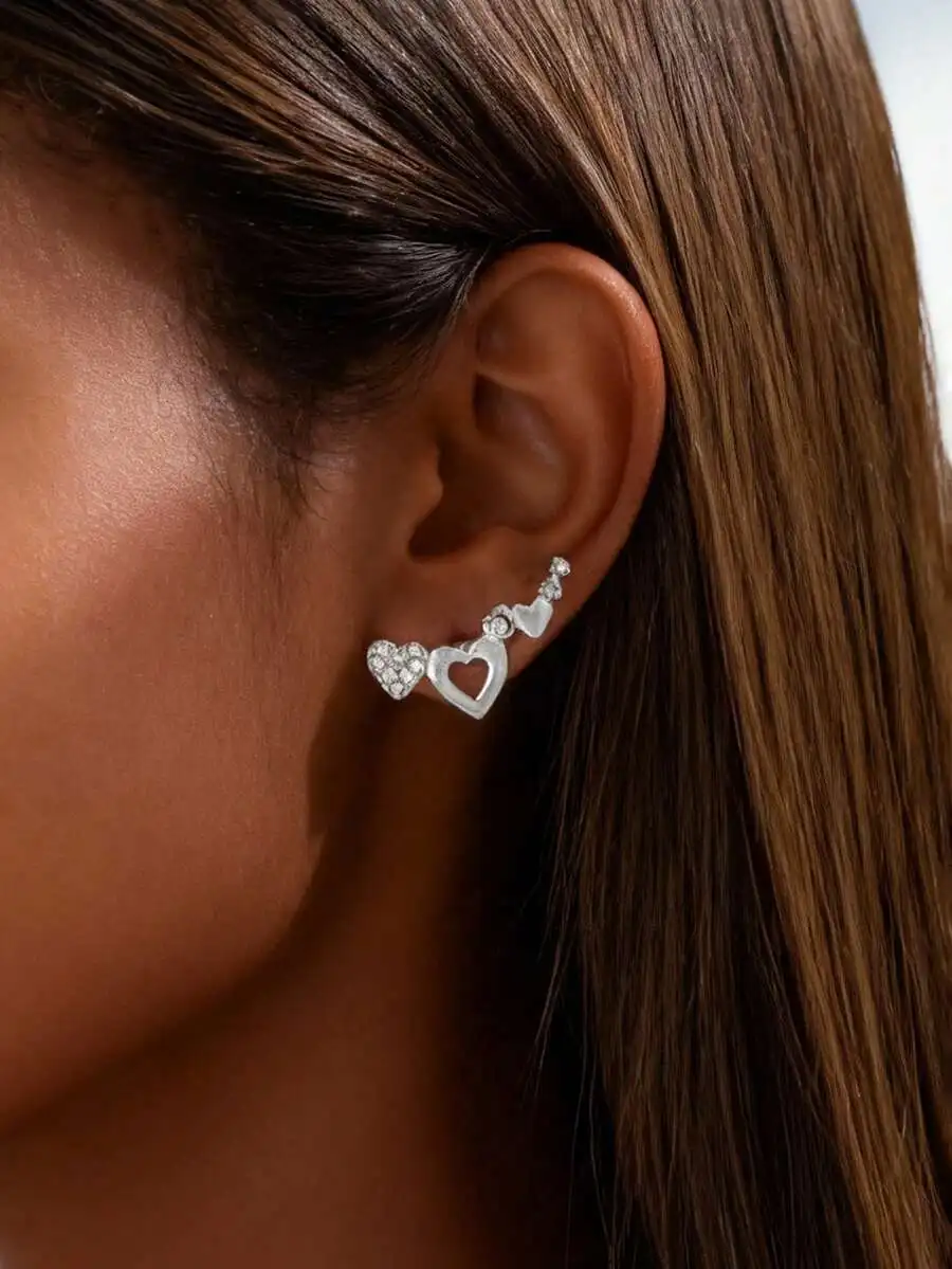 

Creative Fashion Small Heart Zirconia Earrings For Women