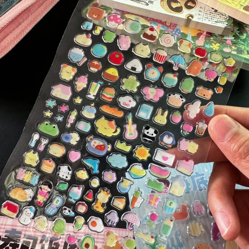 Ins Bonbon Drop ملصقات لطيف كريستال ثلاثية الأبعاد الإغاثة ملصق مائي لحقيبة الهاتف دفتر السنة الجديدة  bons bons bons à 걸 걸 걸 걸šulg