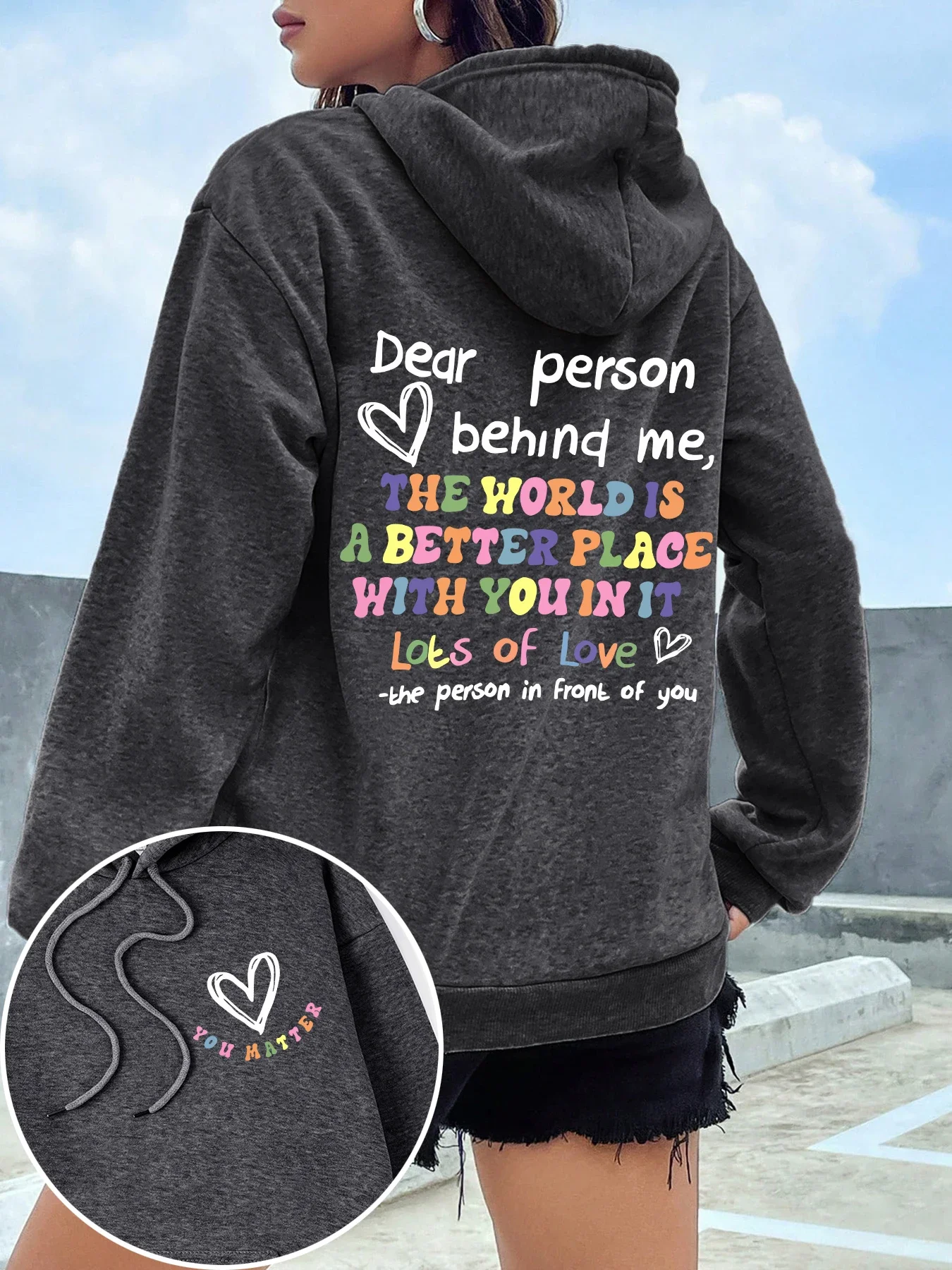 2026 Dear Person Behind Me Hoodie Damen Farbige Buchstaben Warmer Fleece Damen-Hoodie mit Fellfutter Frühling Herbst Hoodies Y2K Lässige Oberteile – Detail 17