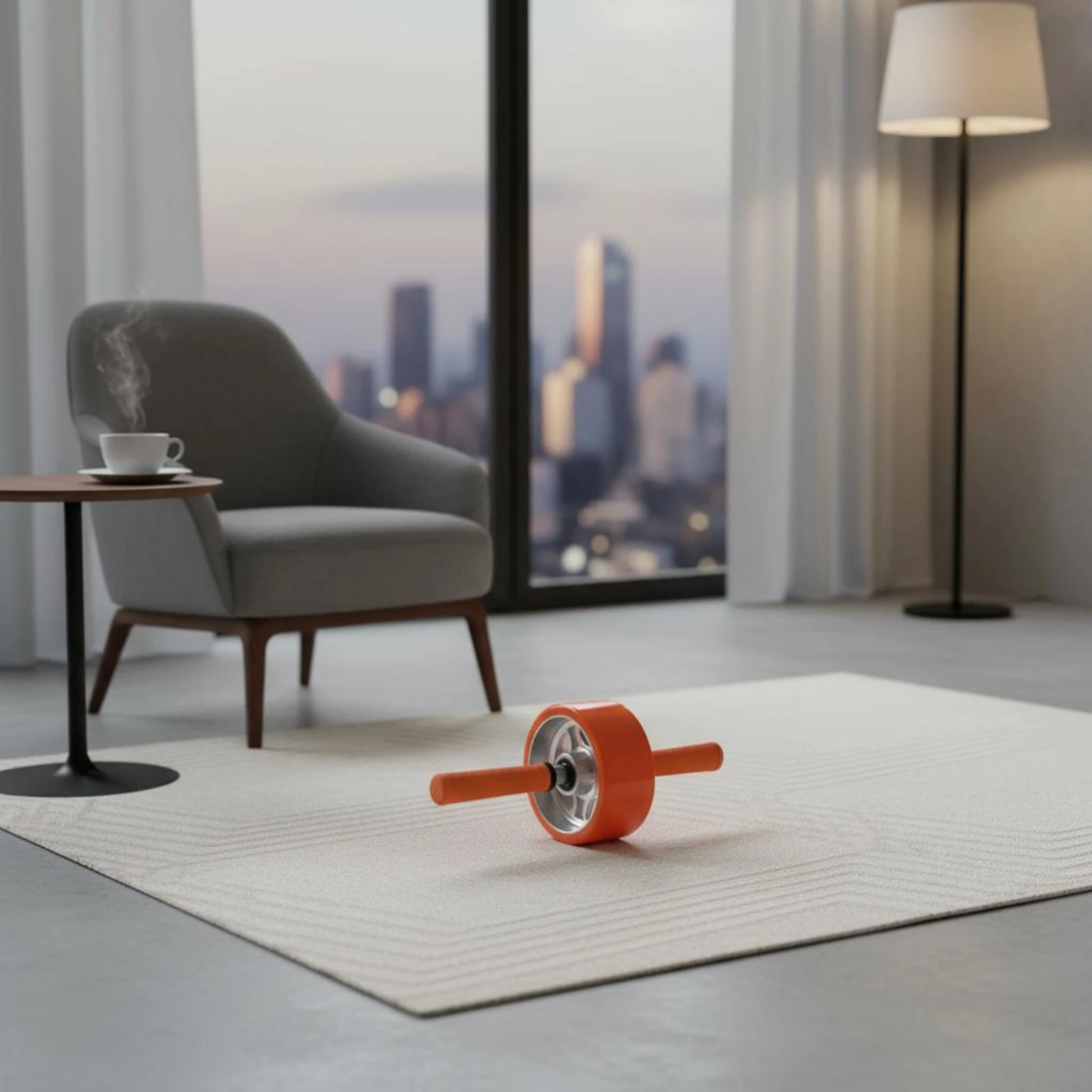 Double-bearingBearing Ab Roller Home Gym Textured Grip Ab Roller Exercise Equipment Long-Lasting Stable for Indoor Fitness