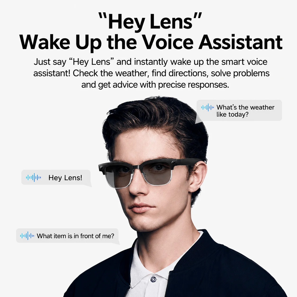 W630T AI Camera Smart Glasses 8MP 4K EIS Anti-Shake Video Record WiFi Transfer First Person Hands Free Vlog Business Half Frame