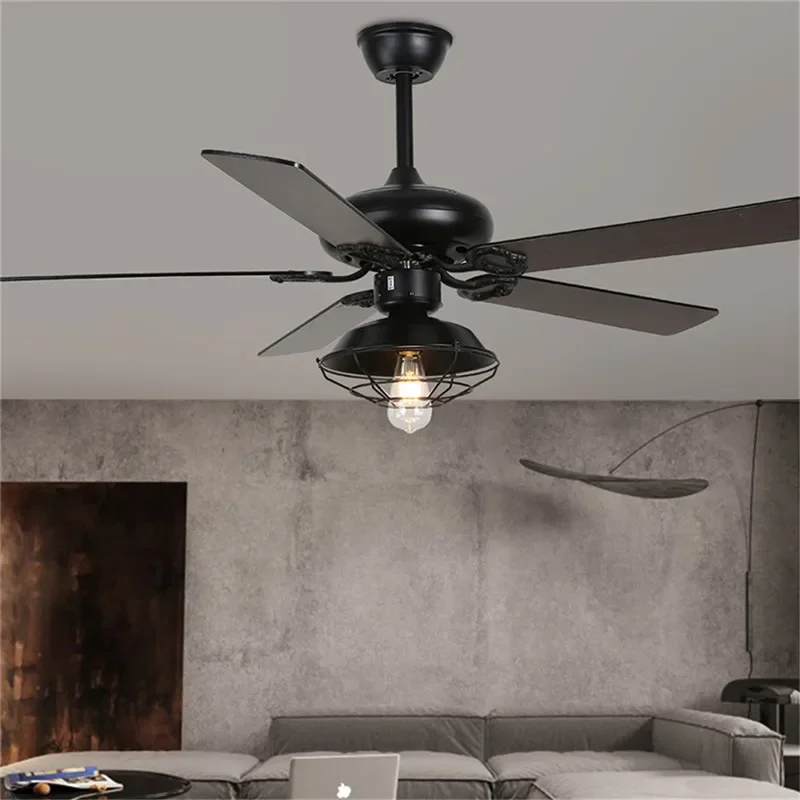 AFRA European Luxury LED Fan Light American Retro  Living Room Restaurant Bedroom Ceiling Fan Light Remote Electric Fan Light