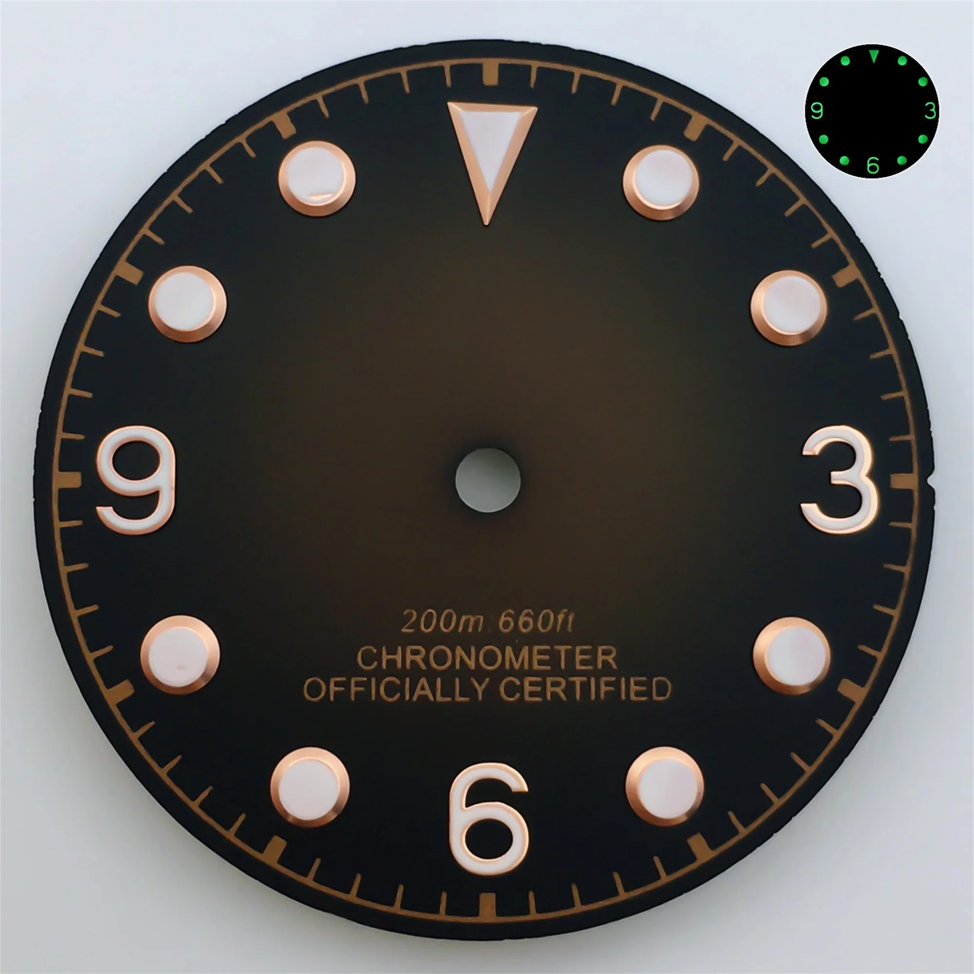 29mm Gradient Blue Brown Watch Dial C3 Green Luminous Fit For NH35 NH36 NH37NH38 NH39 ETA2824 2836 MIYOTA DG2813 PT5000 Movement