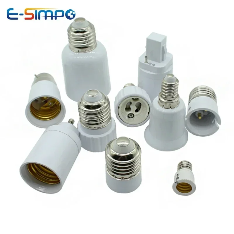 2pcs Gu10 E12 E17 E14 E26 E27 B22 G24D G23 GX24Q GU24 T5 T8 E40 Fireproof LED lamp Holder Converter Light Bulb Socket Adapter