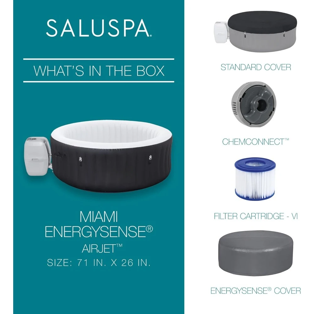 SaluSpa-Jacuzzi Inflável Spa, Miami EnergySense AirJet, 71 "x 26"