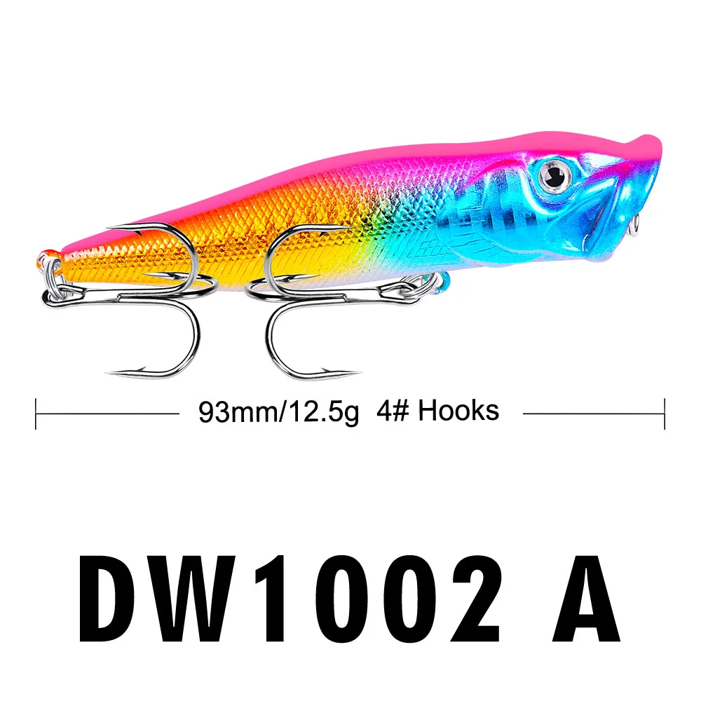 DW1002 8/9cm 12g Micro Minnow Popper Lure Topwater Fishing Lure Hard Artificial Bass Bait 3d Eyes Plastic Wobblers Trout Tackle