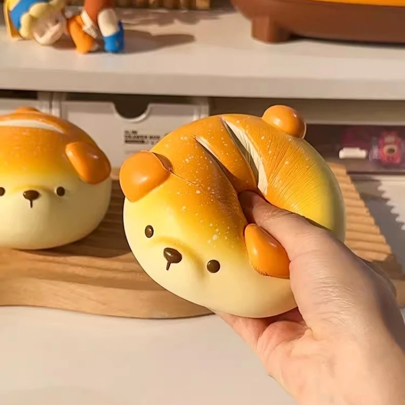 Cartoon Bread Dog Slow Rebound Doll Creative Squeeze Decompression Toy Table Ornament Squish Slow Rising Kids Birthday Gifts
