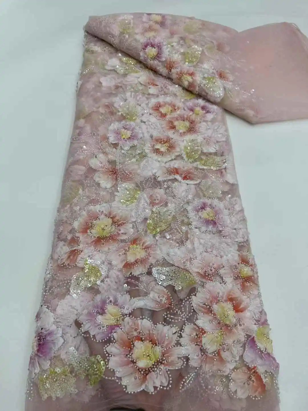 

5 ярдов африканской кружевной ткани с бисером, французский тюль, кружево 2025 года, высокое качество кружева, французская ткань с блестками и бусинами для женщин, свадебное платье