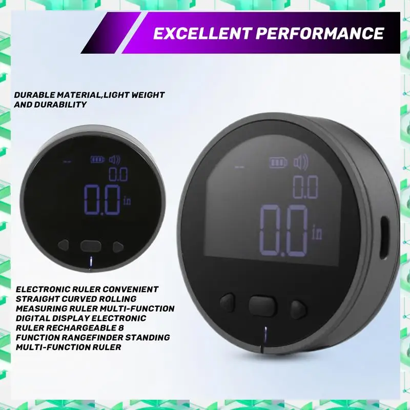 

FIZP Atuman Electronic Ruler Rechargeable 8 Functions Rangefinder Portable HD LCD Screen Long Standbuy Multifunction Ruler