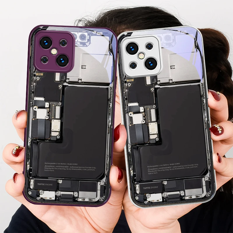 

Old Style Circuit Board For Find X5 X3 Lite Reno 6 4Z 5G OPPO A72 79 73 58 A54S OnePlus Nord N200 Tempered Glass Phone Case