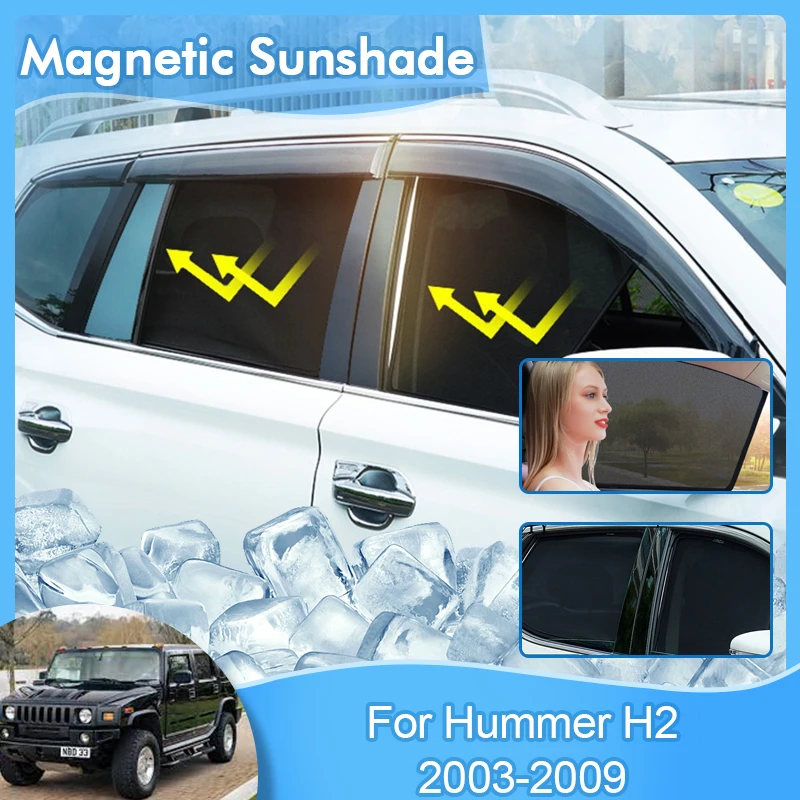 Magnetic Sunshade For Hummer H2 2003 2004 2005 2006 2007 2008 2009 UV Protection Privacy Avoid Light Visor Accessory Auto Parts