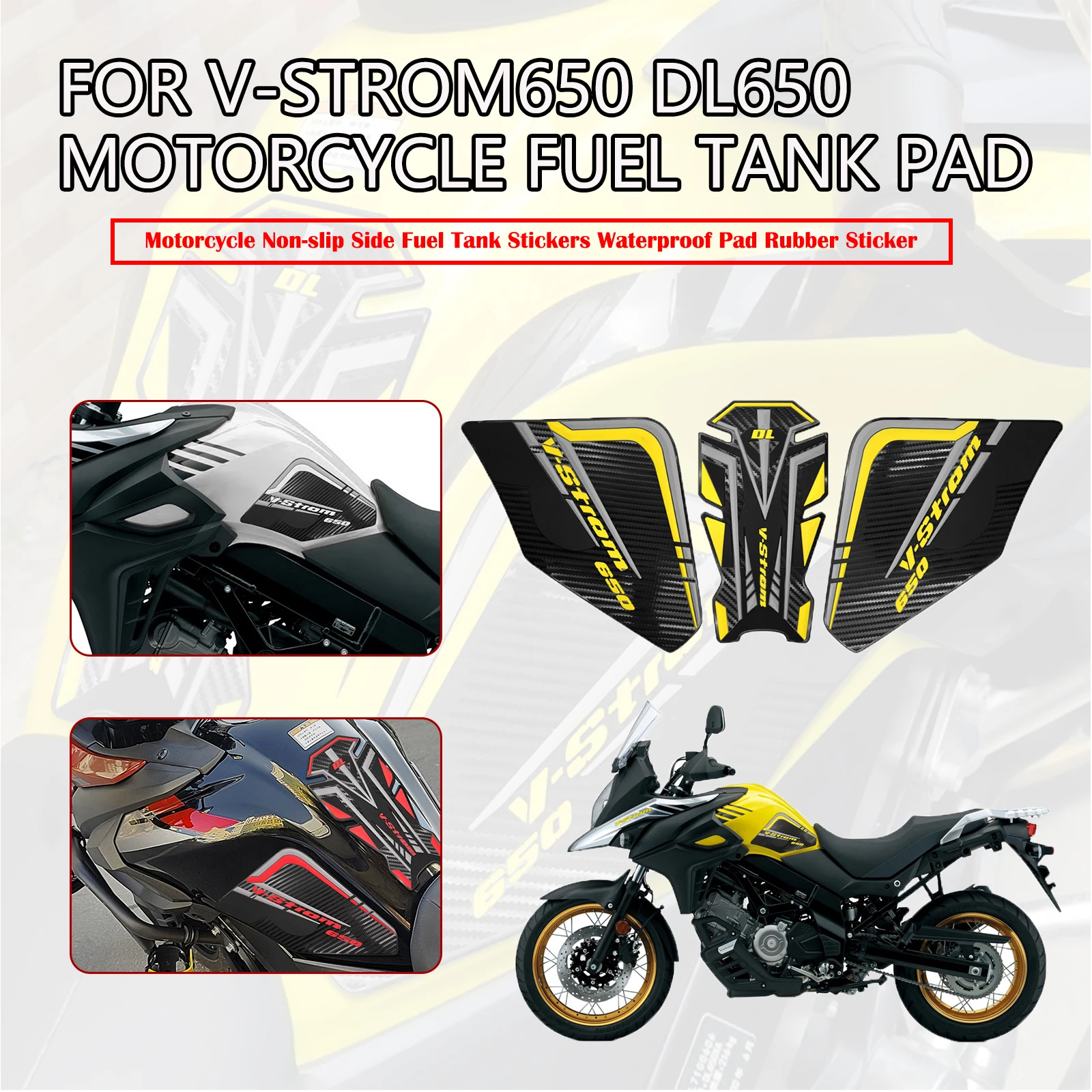 

For V-STROM 650 VStrom 650 DL650 2017-2023 new motorcycle fuel tank pad fuel tank traction pad anti-slip side fuel tank sticker