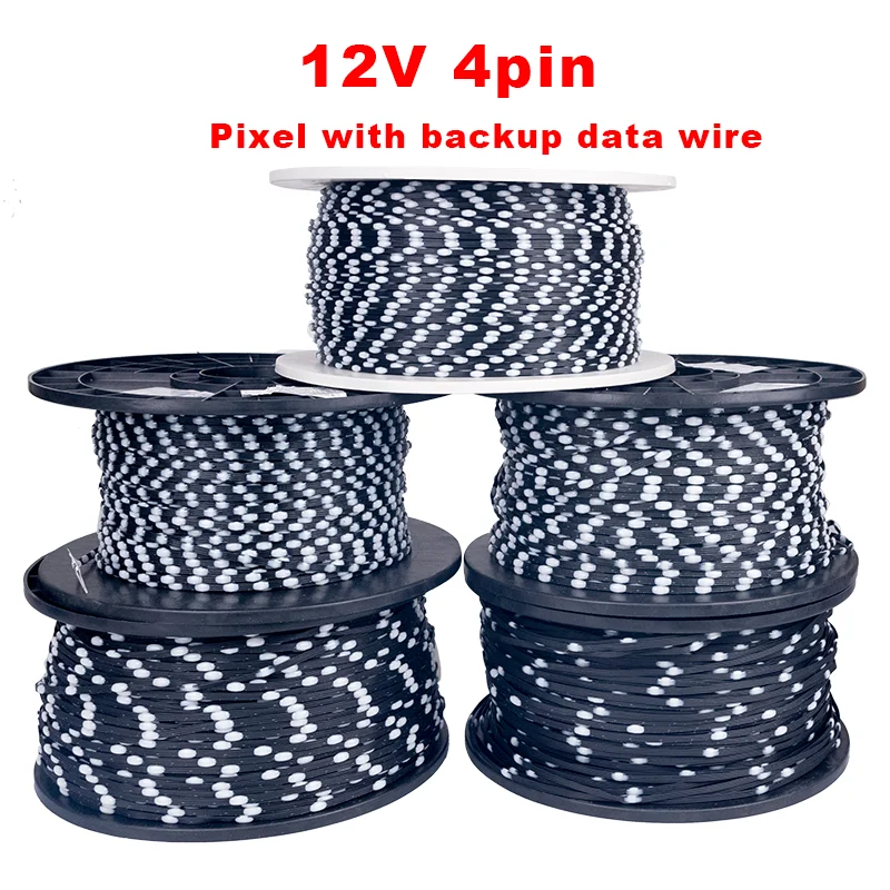 

12V 4pin WS2815 Seed Pixel Light 4 Wires with Backup Data Wire Individually Addressable RGB Dreamcolor Christmas Fairy Lights
