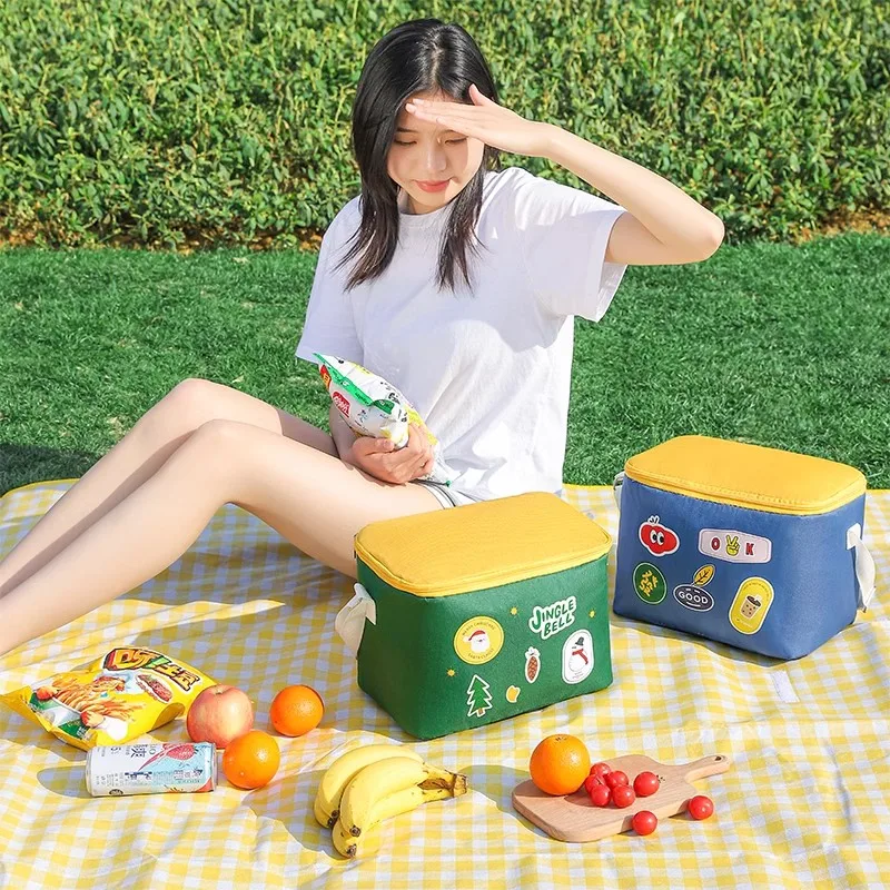 Large Lunch Bag For Women Kawaii Waterproof Portable Fresh Cooler Bags Thermal Breakfast Food Box Convenient Picnic Travel WY237