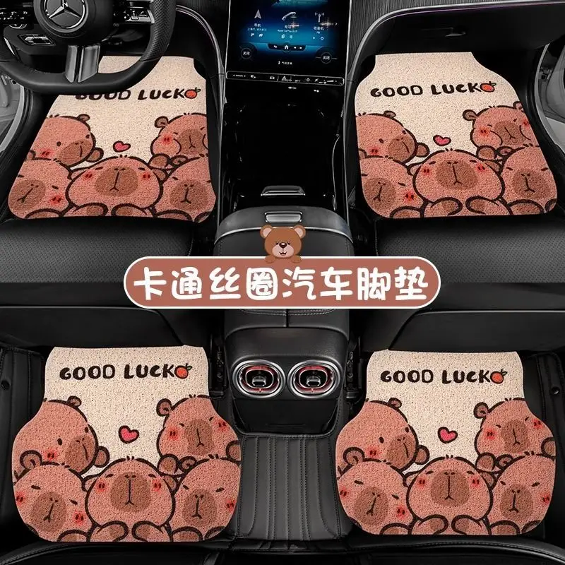 Car-mounted Cute Cartoon Carpet-type Single-piece Anti-dirty Car Floor Mats Universal and Easy to Clean Car Floor Mats Supplies