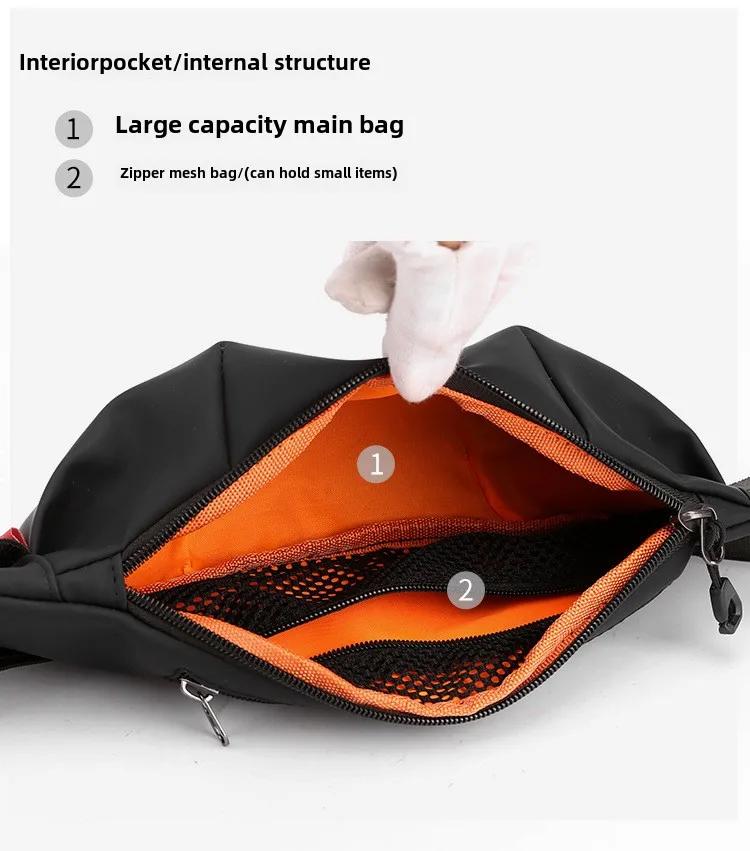Outdoor Casual Men's Chest Bag Versatile, Simple Waterproof Single Shoulder Crossbody Bag, New College Student Trendy Waist Bag