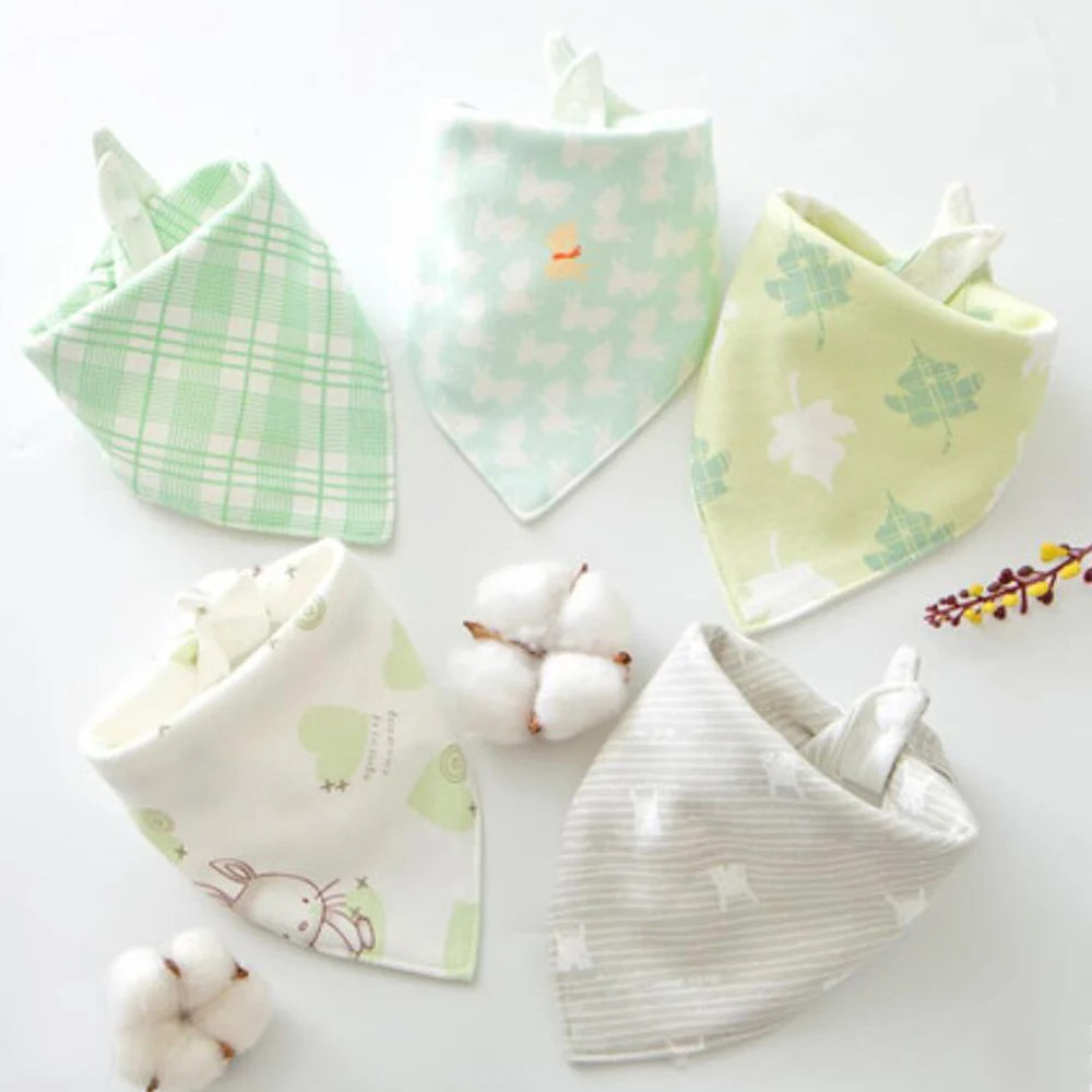 5 Pieces/Lot Baby Bibs For Feeding Cotton Triangle Soft Teething Saliva Towel Bandana Bibs Drooling Newborn Stuff