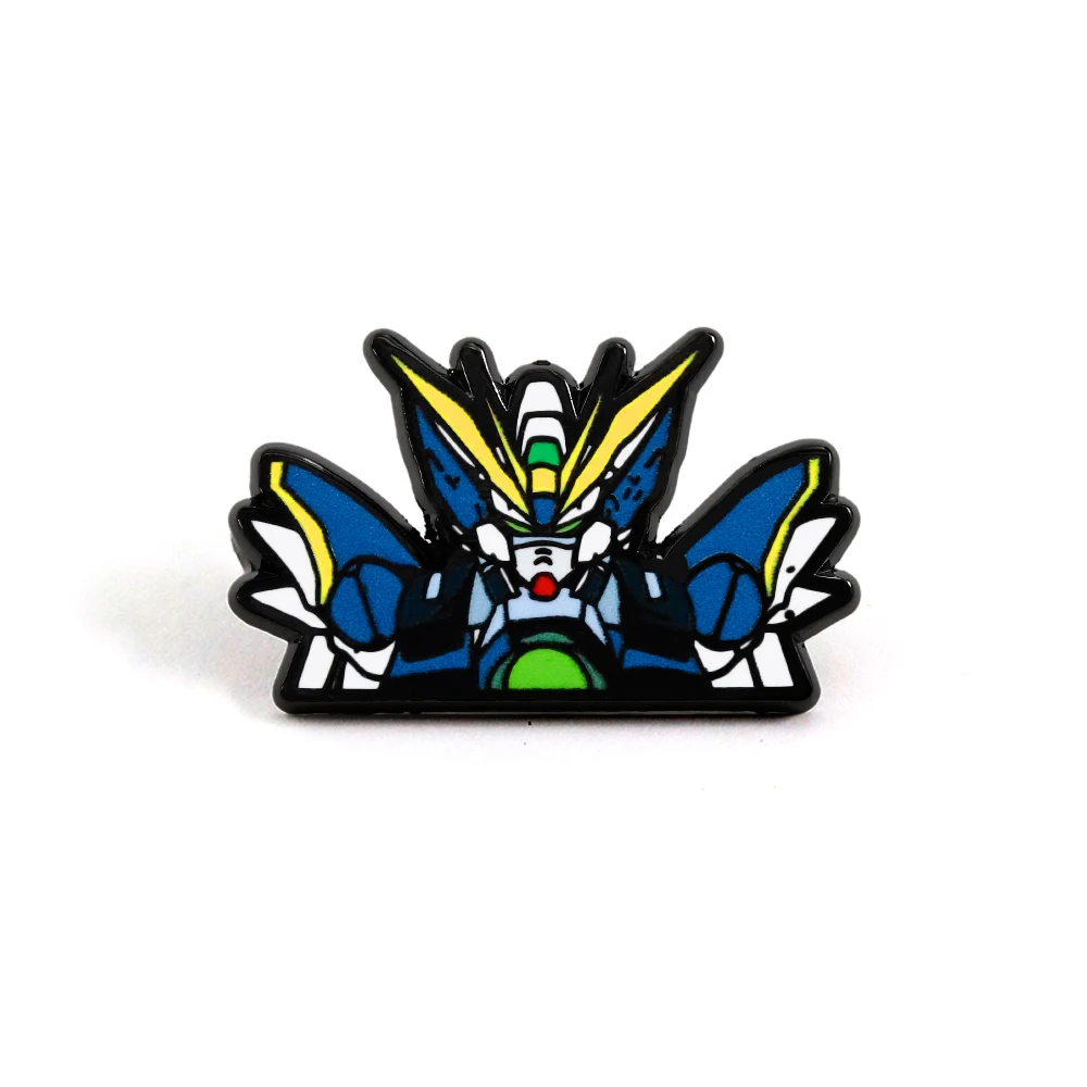 Chibi Japanischer Anime Wing-Zero Emaille-Pin Mecha-Roboter-Brosche Niedliches Ansteck-Abzeichen für Rucksäcke, Hüte, Jacken – Detail 5