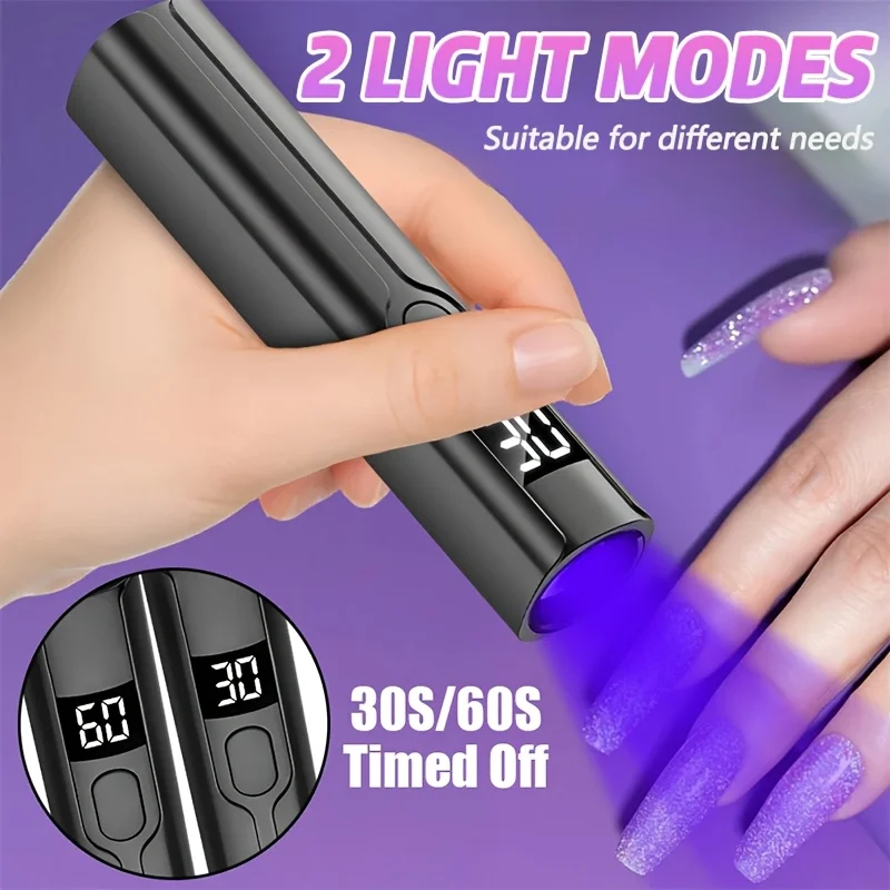 

Professional Nail UV LED Flashlight with Display Rechargeable Portable Desk Nail Dryer Stand UV Lamp for Nails Art Removable