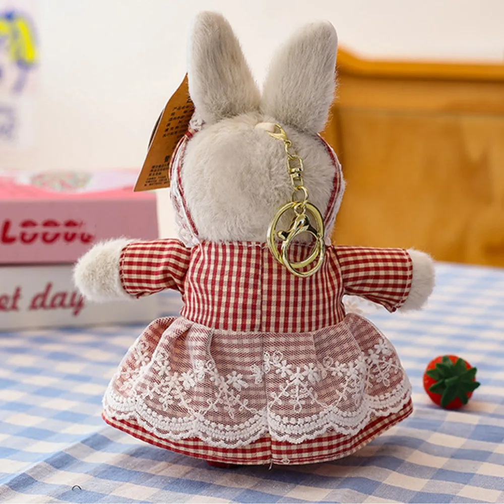 

Семья кролика, плюшевый брелок с одеждой, милый пушистый брелок с кроликом, кольцо из сплава, плюшевые куклы, плюшевый брелок для ключей с кроликом