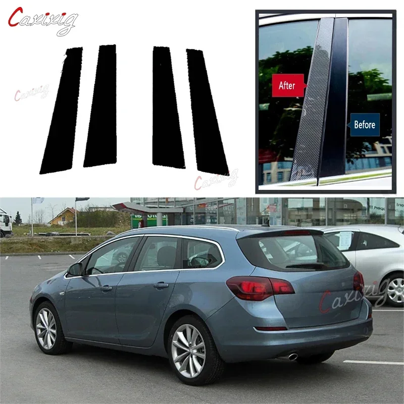 Glossy Chrome PC Material Pillar Post Cover For Opel Astra J (P10) 5-door Hatchback Sports Tourer Wagon Estate 2010-2015