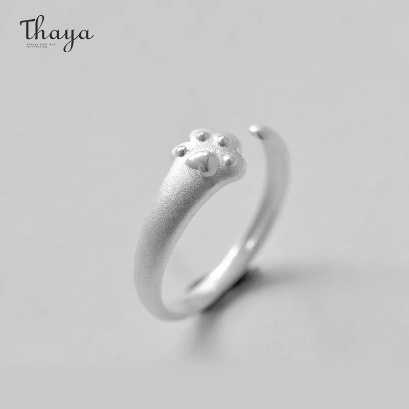 

Thaya Real 100% S925 Sterling Silver Women Ring Cute Cat Paw Rings for Women Luxury Jewelry For Party Fine Jewelry For Gifts