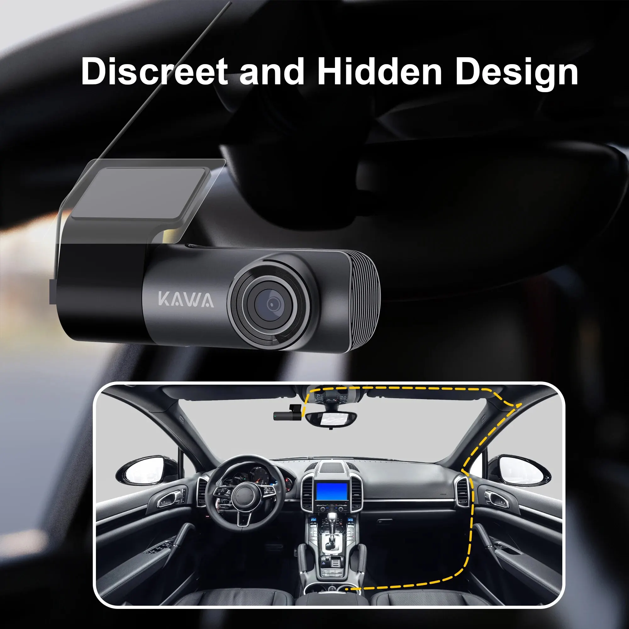 KAWA D5 2K Dash Cam with Voice Control, Night Vision & Wi-Fi 3