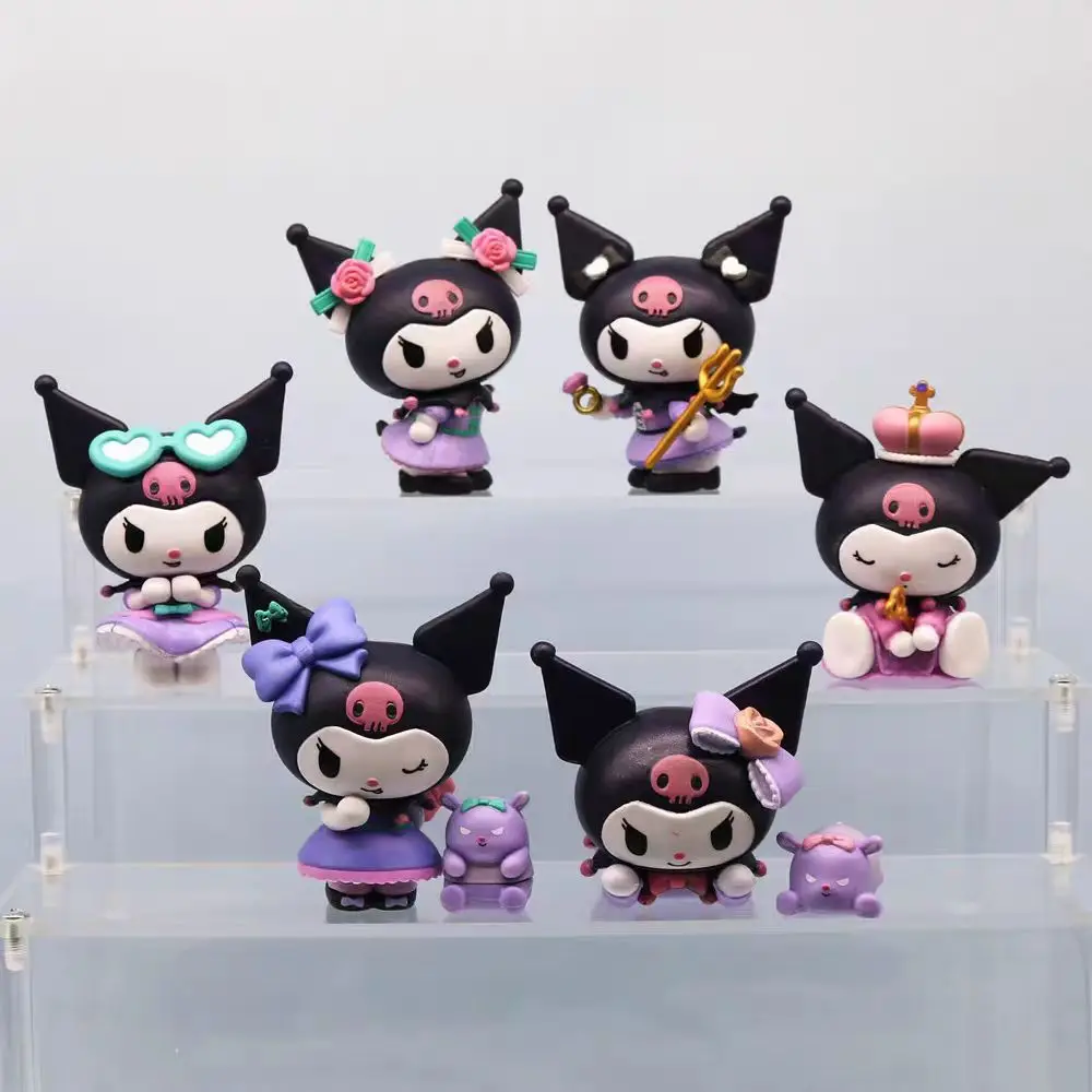 Neue Sanrio Charaktere Kuromi Geburtstags feier Action figur Sammlung Spielzeug Kinder Weihnachten Geburtstags geschenke Dekoration Home Ornamente