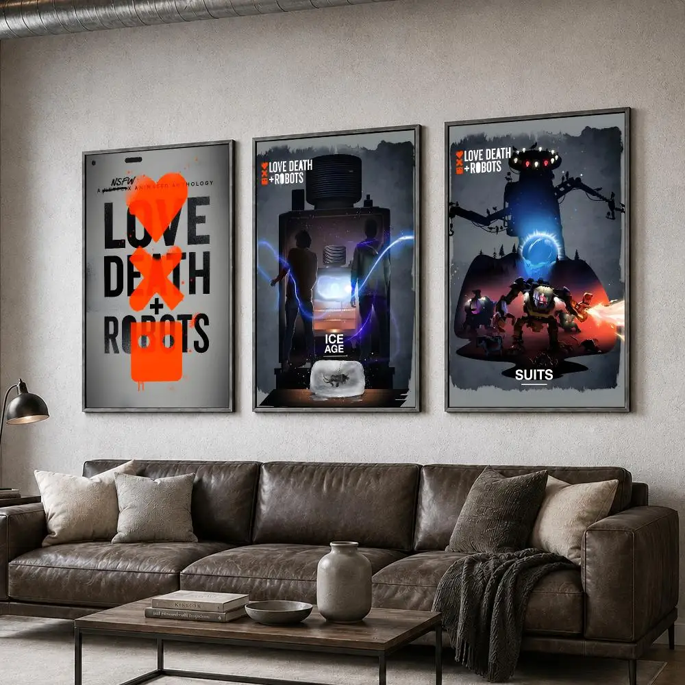 Series Love Death And Robots Sci Fi TV Poster  PP Self Adhesive Home Garage Dorm Bar Wall Decor Aesthetic Retro Gift