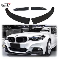 4 PCS 2013 2014 2015 2016 2017 2018 2019 For BMW 3 Series GT F34 Car Front Bumper Spoiler Lip Splitter Diffuser  ABS Gloss Black