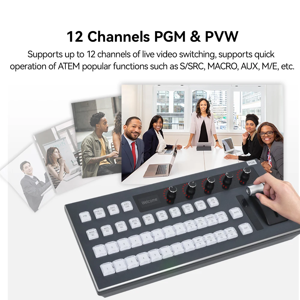 KATO blackmagic 12 channel video mixer switcher vmix video mixer wirh preview tv broadcasting equipment atem controller