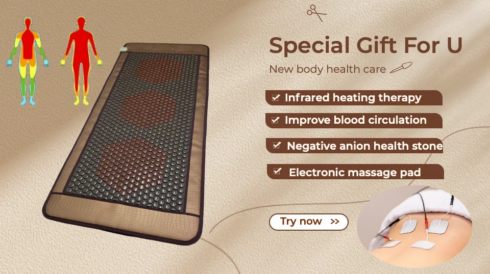 POP RELAX Far Infrared Massage Bed Mattress Tourmaline Stone Hot Therapy Happy Dream Heating Pads Electric Thermal Healthy Mat