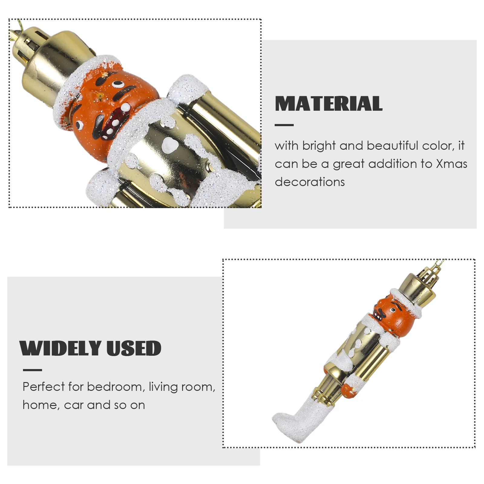 

3Pcs Christmas Nutcracker Pendant Plastic Craft Bright Xmas Nutcracker Hanging Decorations Christmas Tree Ornaments Holiday